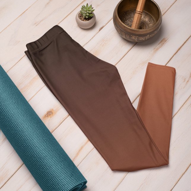 Hösten Trend Färg Burnt Copper Ombre Leggings (Mockup 1 Burnt Copper)