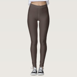 Hösten Trend Färg Coffee Brown Solid Leggings