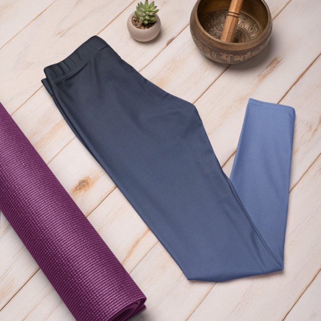 Hösten Trend Färg Jewel Blue Ombre Leggings (Mockup 1 Jewel Blue)