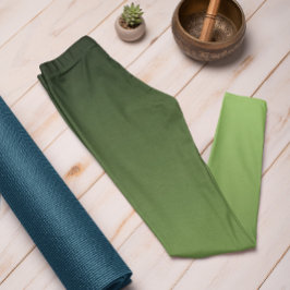 Hösten Trend Färg Kiwi Grönt Ombre Leggings