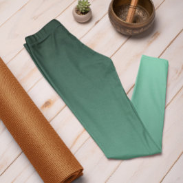 Hösten Trend Färg Minty Grönt Ombre Leggings