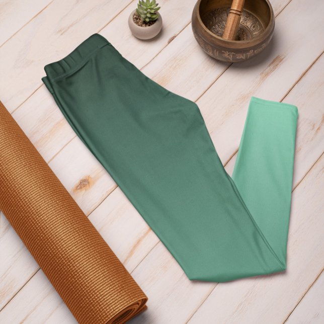 Hösten Trend Färg Minty Grönt Ombre Leggings (Mockup 1)