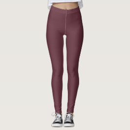 Hösten Trend Färg Mörk Red Vin Solid Leggings