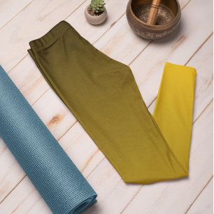 Hösten Trend Färg Sunburst Gult Ombre Leggings