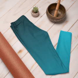 Hösten Trend Färg Vivid Cyan Ombre Leggings
