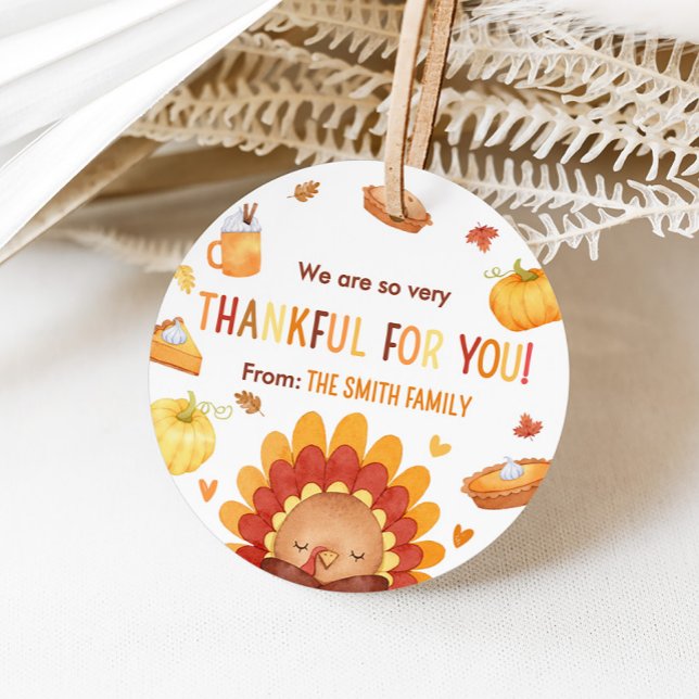 Hösten Turkiet Pumpkin Thanksgiving Gåvor Etiketter (Turkey Pumpkin Autumn Thanksgiving Favor Tags)