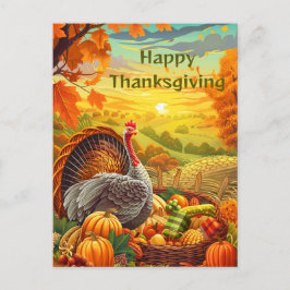 Hösten Turkiet Pumpkins Happy thanksgiving vykort