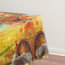 Hösten Turkiet Pumpkins Thanksgiving Tablecloth