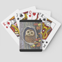 Hösten Uggla och Höst färger uppspelningskort