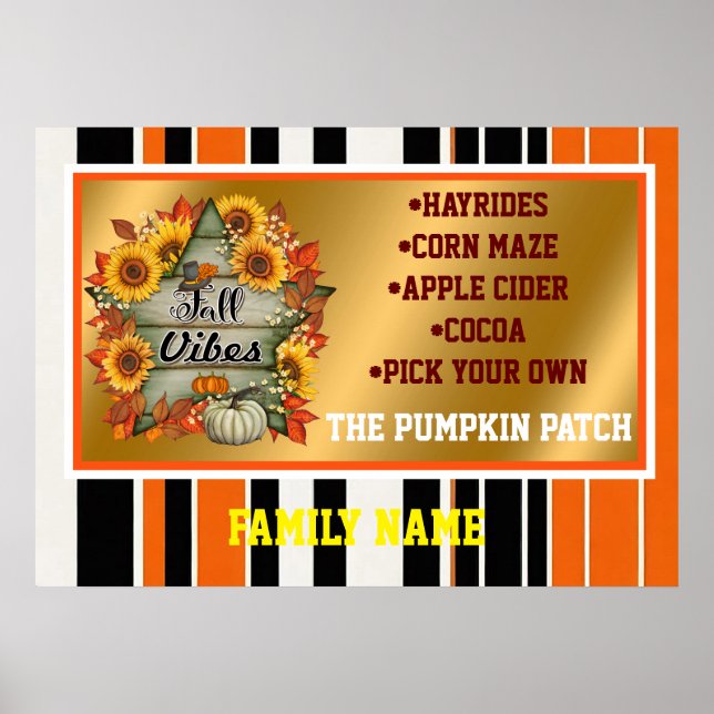 Hösten - vackra Trendigets Thanksgiving samling Poster (Framsidan)