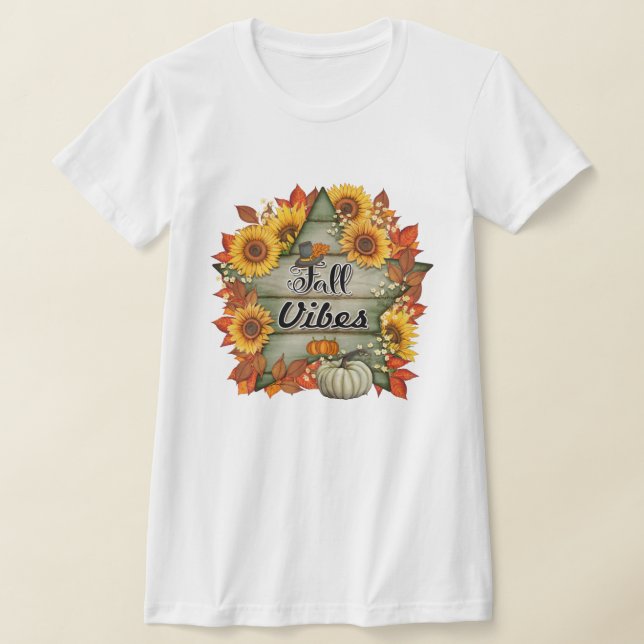 Hösten - vackra Trendigets Thanksgiving samling T Shirt (Laydown)
