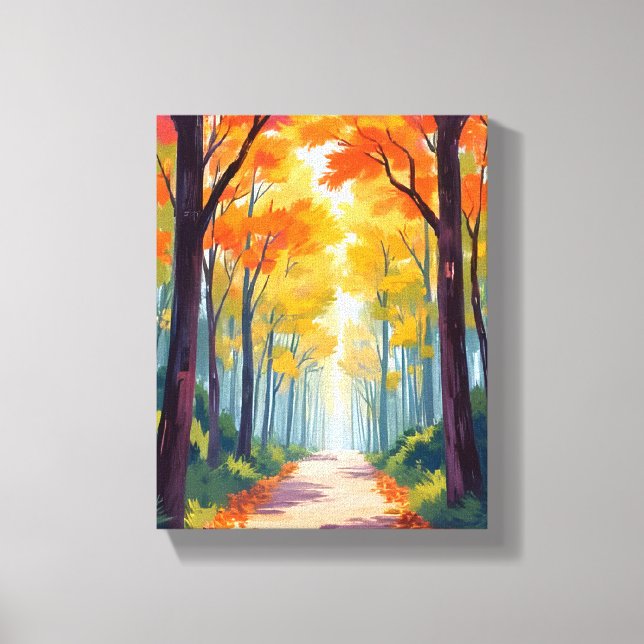 Hösten Väg - Fall Foliage Painting (Foliagenfärgni Canvastryck (Framsida)
