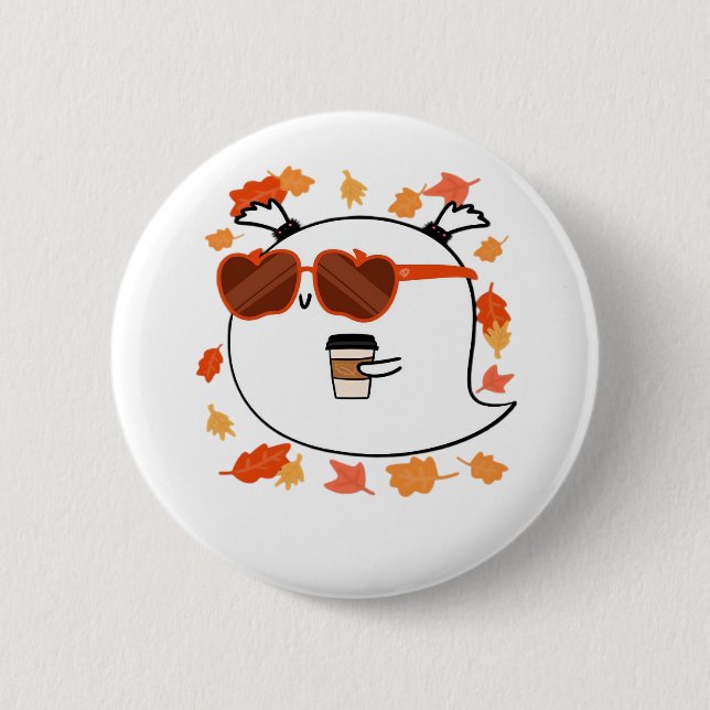 Hösten Vibes Cute Ghost Classic T-Shirt Knapp (Framsida)