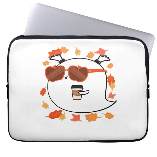 Hösten Vibes Cute Ghost Classic T-Shirt Laptop Fodral (Framsidan)