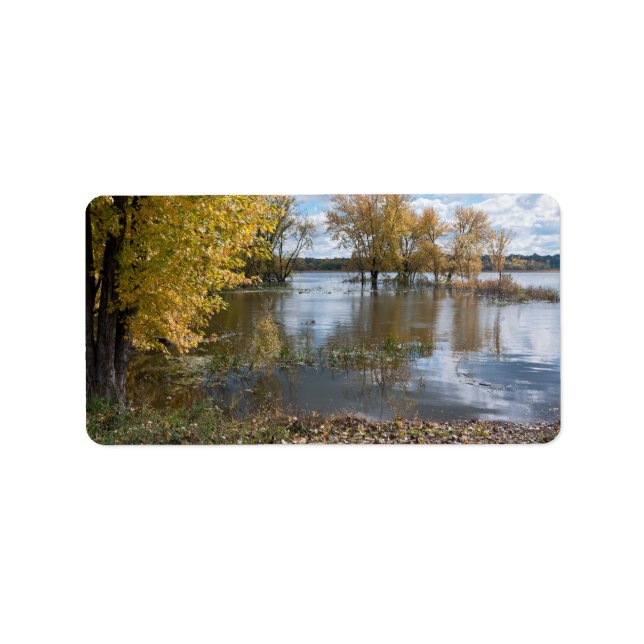 Hösten vid Black Hund Sjö Adressetikett (Framsidan)