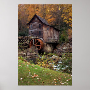 Hösten vid Grist Mill-utskrift Poster