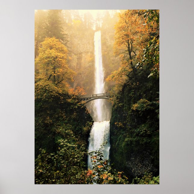 Hösten vid Multnomah Falls, ELLER Poster (Framsidan)