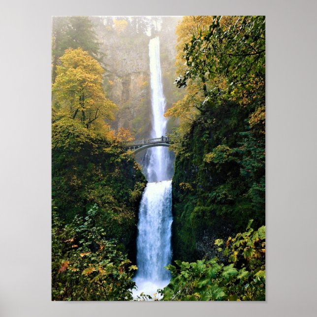 Hösten vid Multnomah Falls, ELLER Poster (Framsidan)