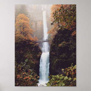 Hösten vid Multnomah Falls, Oregon Poster