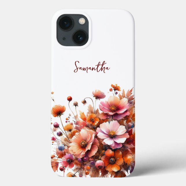 Hösten Vild Flowers Brown Ro Personlig Namn (Baksida)