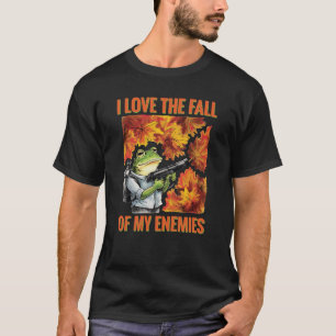 Hösten Warrior Frog Fall for Your Fots T Shirt
