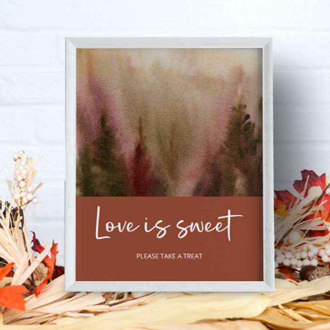 Hösten Watercolor Forest Terracota Kärlek är söt Poster (Skapare uppladdad)