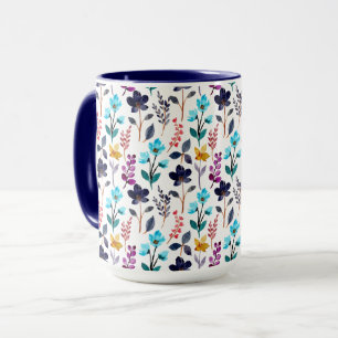 Hösten WildblomBlue och Lila Two-Tone Mugg