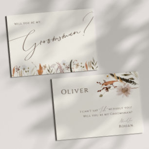 Hösten Wildblomige Groomsman Frieri kort