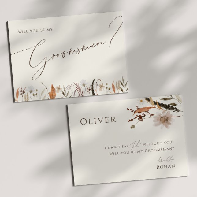 Hösten Wildblomige Groomsman Frieri kort (Skapare uppladdad)