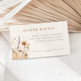 Hösten Wildblomma Fält Baby Shower Raffle Tilläggskort