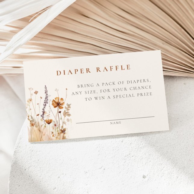 Hösten Wildblomma Fält Baby Shower Raffle Tilläggskort (Skapare uppladdad)
