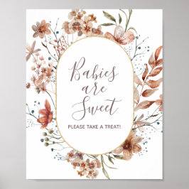 Hösten Wildblommor Spädbarn är sötad Poster