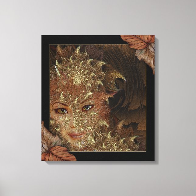 Hösten Wood Nymph Wrapped Canvas Art (Framsida)