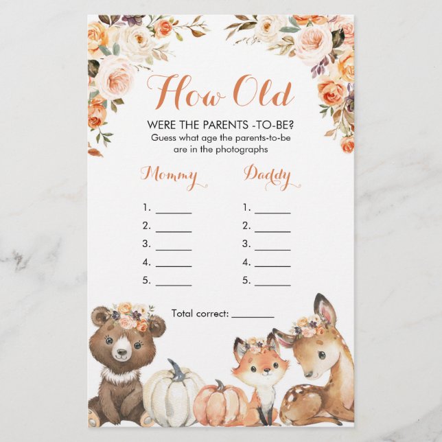 Hösten Woodland Oh Baby Hur gammal var föräldrarna (Framsida)