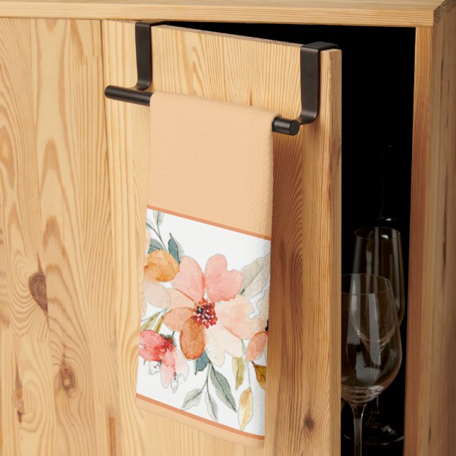 Höstens akvarellblommor kökshandduk (Thirds Fold)