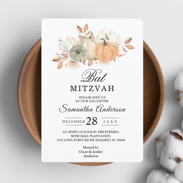 Höstens akvarellpumpor & blommor inbjudningar (Skapare uppladdad)