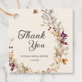 Höstens blommande boho bröllopsfest gåvor etiketter