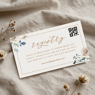 Höstens Blommiga Bröllopsfest QR-kod Gåvoregister Tilläggskort