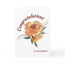 Höstens blommiga gratulationskort för bröllop