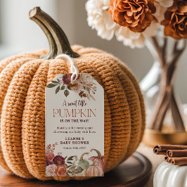 Höstens blommor 'en liten pumpa' Baby Shower-prese Presentetikett