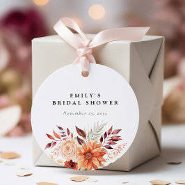 Höstens blomster boho bröllopsdusch gåvor etiketter