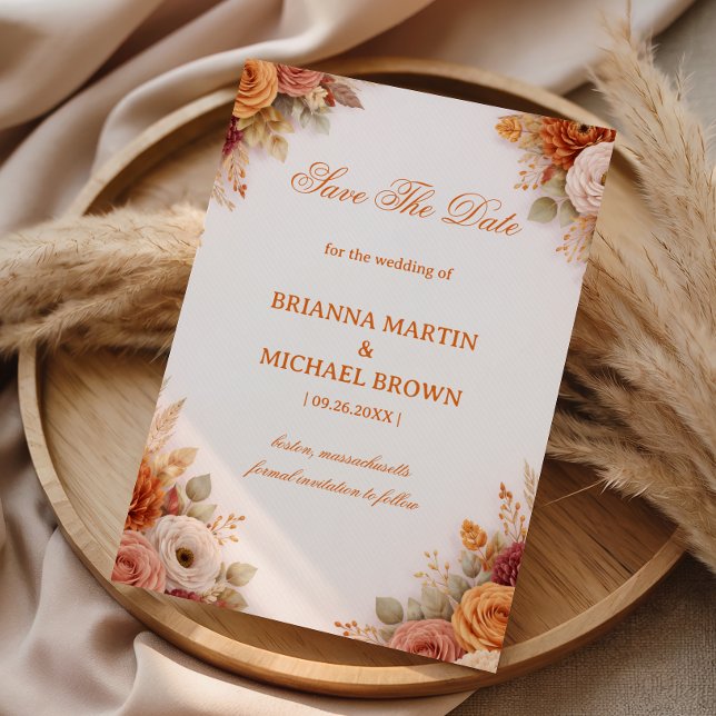 Höstens blomster Elegant Annonsering Spara Datumet (Skapare uppladdad)