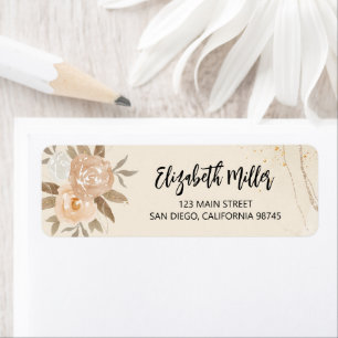 Höstens blomster eleganta bröllops returadress etikett