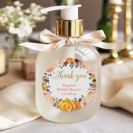 Höstens blomsterkrans Pumpa Guld Tack Gåva Runt Klistermärke