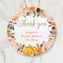 Höstens blomsterkrans Pumpa Guld Tack Gåvor Etiketter