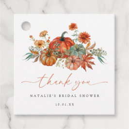 Höstens blomsterpumpa bröllopsfest gåvor etiketter