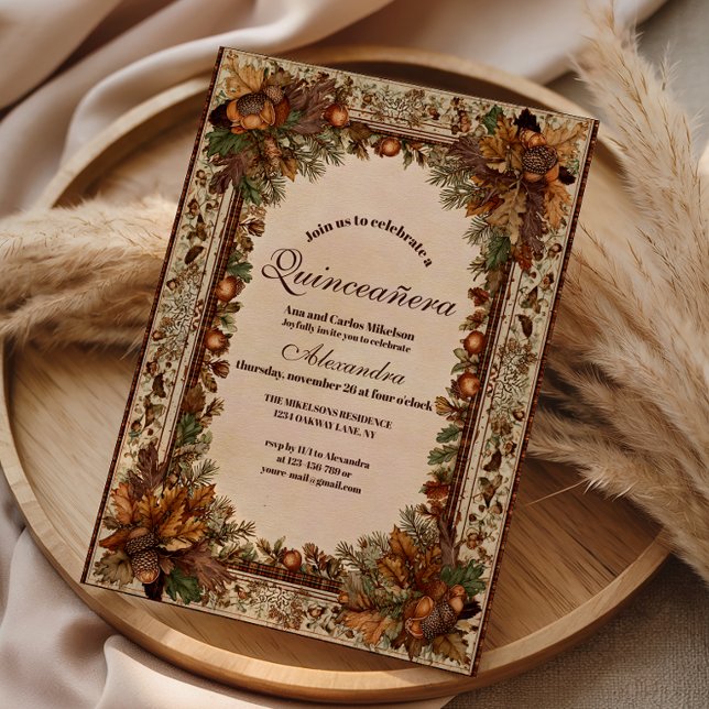 Höstens botaniska skog Quinceañera Inbjudningar (Skapare uppladdad)