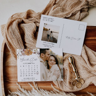 Höstens bröllopskalender Spara datum Foto Postkort Vykort