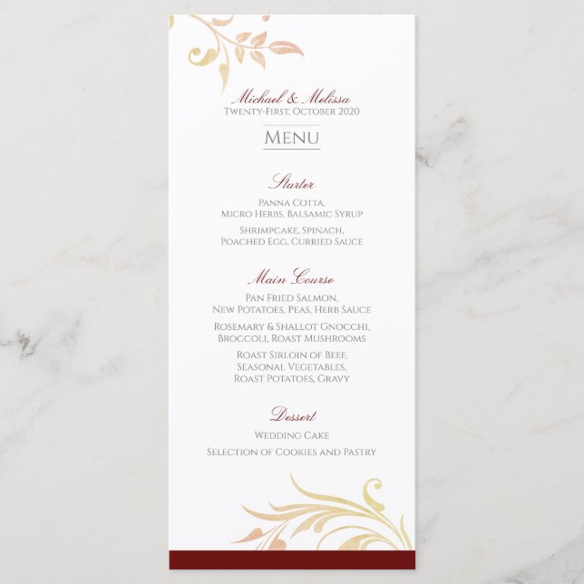 Höstens bröllopssnurr meny (Framsida)