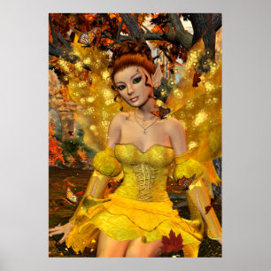 Höstens Dance Fae Fantasy Art Poster